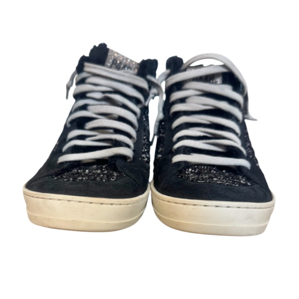 P448 from Bloomingdale’s skate faux fur suede trim high top sneakers size 40 9.5 - Picture 11 of 16